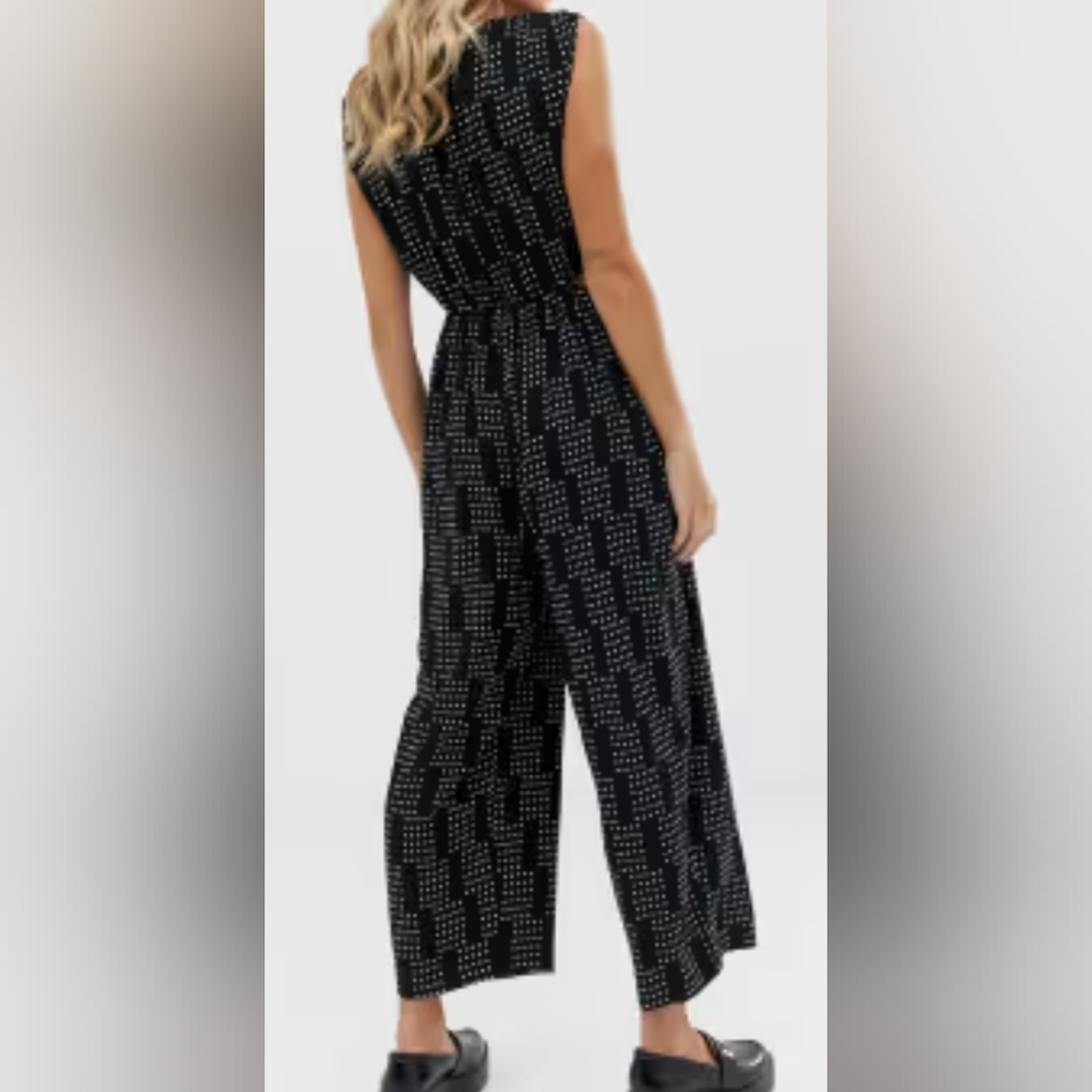 ASOS Black Geometric Maximalist Patterned Side Cut Out Jumpsuit US 12